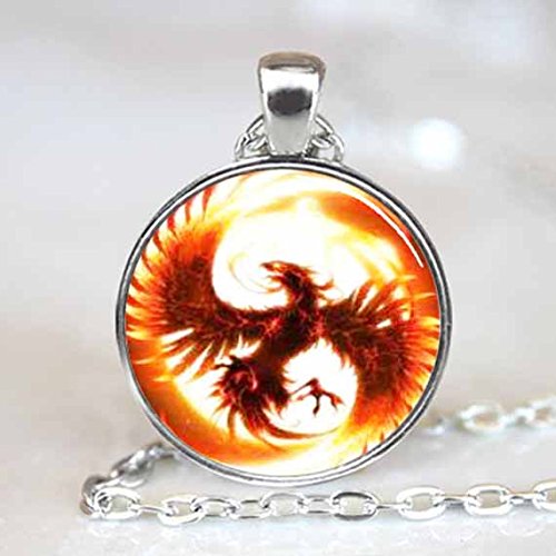 Phoenix Pendant, Phoenix Necklace, Pheonix Jewelry, Phoenix Charm Silver (PD0127S)