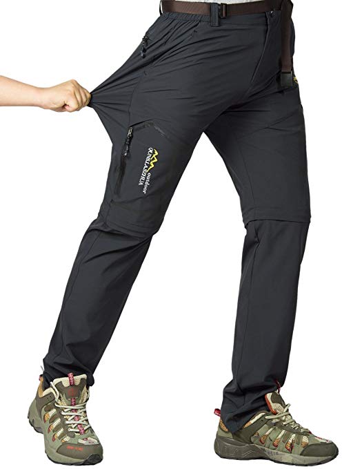 Srizgo Hiking Trousers Mens Walking Trousers With Belt Zip Off Quick Dry Multipockets Trousers Outdoor Trousers For Climbing Camping Leisure