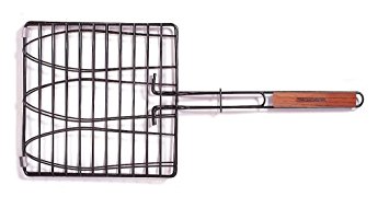 Charcoal Companion Triple Fish Grilling Basket / 11 by 11 inches – Barbecue Fish Easily