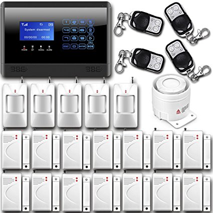 Wolf-Guard LCD Touch Keypad Wireless & Wired GSM SMS Home Security Burglar Alarm System