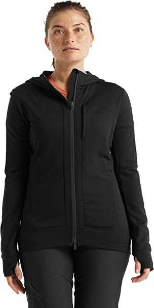 Icebreaker Women's Quantum Iii Long Sleeve Wool Athletic Zip Up Hoodie