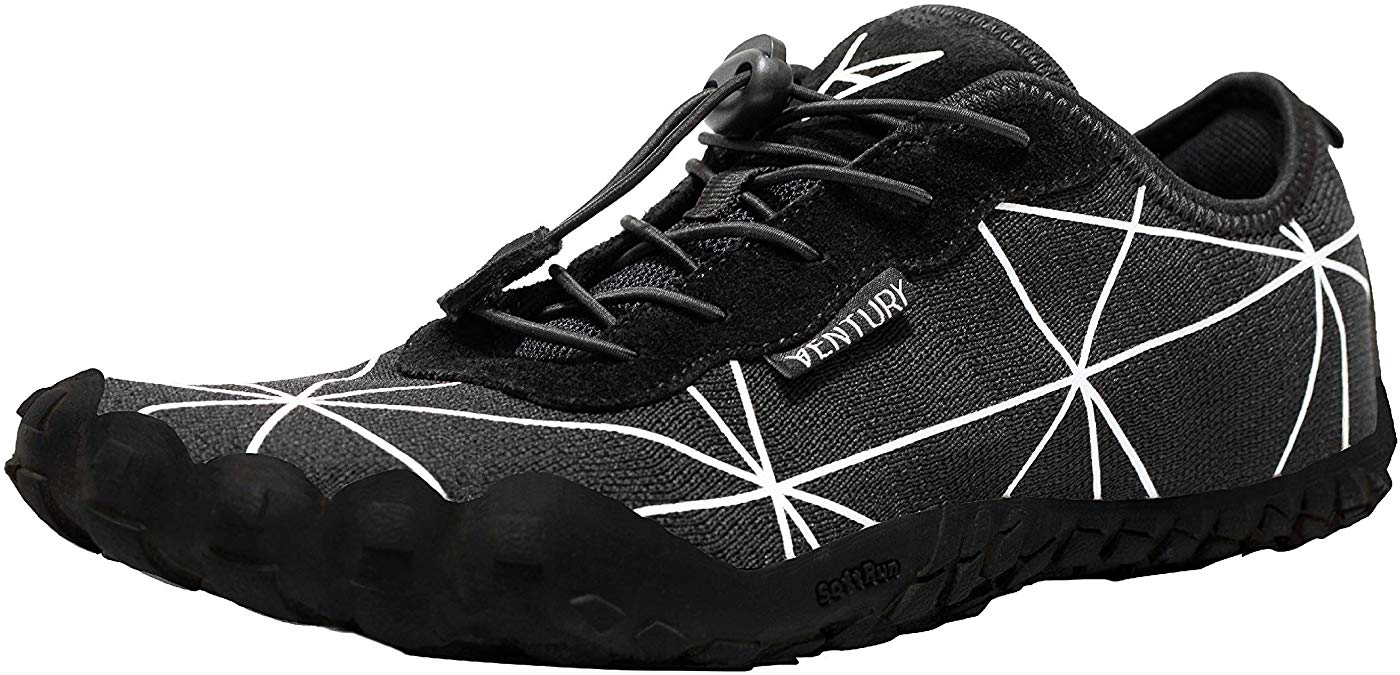 Ventury Zero Barefoot Trail Running Shoes - Minimalist Runners with Wide Toe Box, Zero Drop Sole and Odor-Free Insole with Real Silver for Men and Women