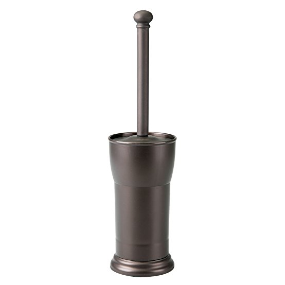 mDesign Plastic Toilet Bowl Brush and Holder for Bathroom Storage - Bronze