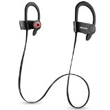 Parasom A6 Wireless Bluetooth Headphones Sports Noise Cancellation Earphones Sweatproof Earhook Design Superb Sound with Mic For iPhone and all Android for Running Workout Black