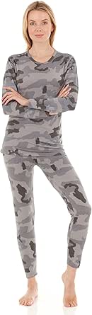 Thermajane Long Johns Thermal Underwear for Women Fleece Lined Base Layer Pajama Set Cold Weather