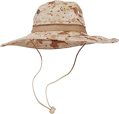 BaHoki Essentials Military Style Bucket Hat - Camo Outdoor Hat with Adjustable Strap - Wide Brim Safari Hat