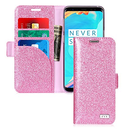 FYY Case for Samsung Galaxy S8  Plus, [RFID Blocking wallet] [Premium PU Leather] Handmade Wallet Case Credit Card Protector for Samsung Galaxy S8 Plus Pink