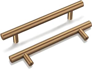 goldenwarm 25 Pack Champagne Bronze Cabinet Pulls Gold Cabinet Handles 4 inch(102mm) Champagne Drawer Pulls Brushed Bronze Cabinet Pulls Kitchen Bathroom Bedroom Furniture Handles