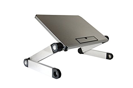 Uncaged Ergonomics WorkEZ Light (SILVER) - Super Lightweight Portable Ergonomic Aluminum Laptop Cooling Riser, Tablet Stand & Book Holder