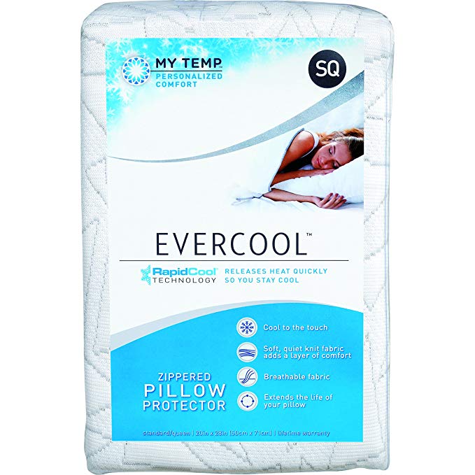 Aller-Ease Evercool Cooling, Standard/Queen-2 Pack Pillow Protectors, White