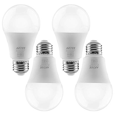 Light Bulb Dusk to Dawn LED Light Bulbs Automatic On/Off Smart Sensor Light lamp Indoor/Outdoor 9W E26/E27 for Porch Garage Garden Hallway Veranda (6000K, 4 Pack)