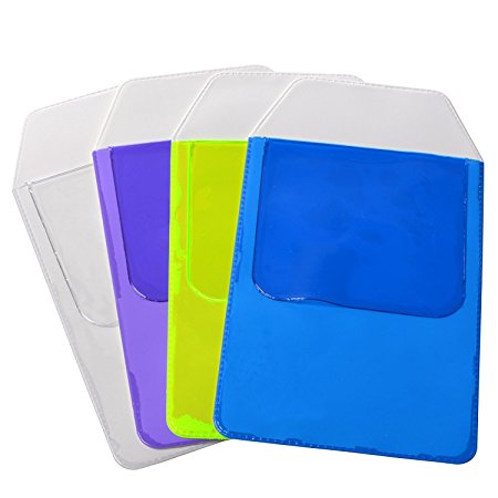 KLOUD City Assorted Colors Pocket Protector for Pen Leaks (Blue&Purple&Transparent&Yellow)