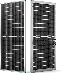 Renogy Bifacial 2pcs 220 Watt Solar Panels 12/24 Volt Monocrystalline PV Power Charger On/Off-Grid for Rooftop Charging Station Farm Yacht and Other Off-Grid Applications