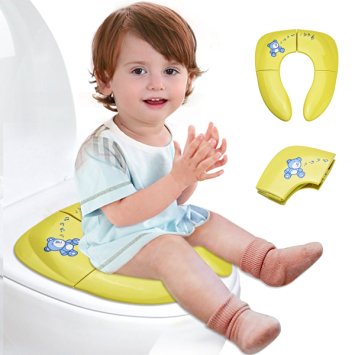 Iserlohn Folding Travel Potty Seat for Kids with Carry Bag, Yellow