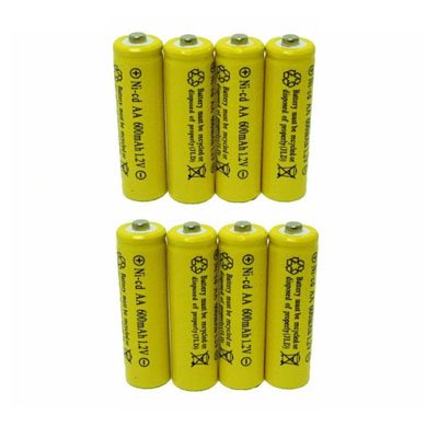 Perfect Home Station - 8 Piece Set AA NiCd 600mAh 12V Rechargeable Battery -