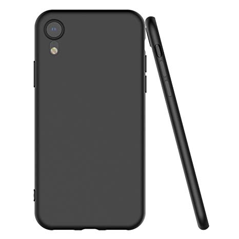 Shamo's Ultra Thin Case for iPhone XR with Soft Microfiber Cloth Lining Cushion, Slim Fit Flexible Soft TPU - Shockproof Protective Cover - Matte (Black)