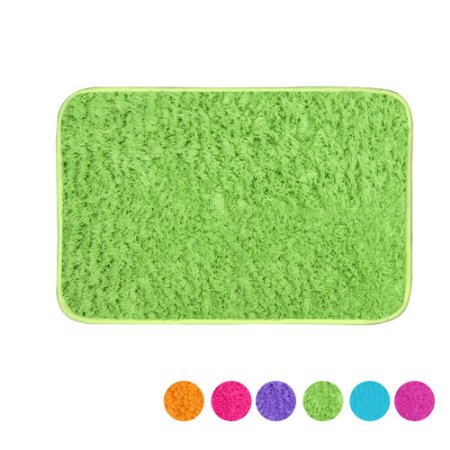 ST Bridge Super Soft Fluffy Carpet Bathroom Kitchen Bedroom Anti-slip Mat Floor Shaggy Rug Decoration 24 X 16 Inch Green