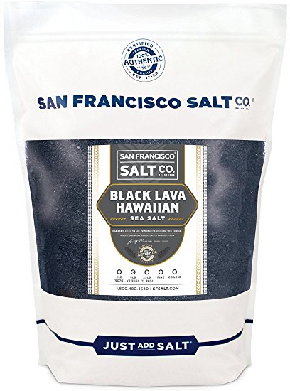 Black Lava Hawaiian Sea Salt (5 lb. Bag - Fine Grain) by San Francisco Salt Company