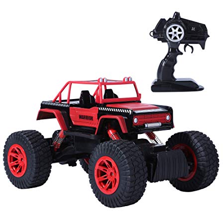 Remote Control Car, DEERC RC Cars 1/14 Scale Remote Control Truck Off Road Car for Boys Adults and Kids Vehicles Toys for 6-14 Years Old, Color Red