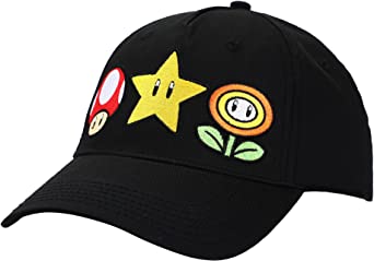 Super Mario Brothers Power-Ups Black Traditional Adjustable Hat