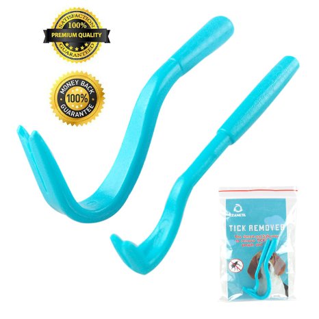 Pets Tick Remover Tool For Dogs Cats Horses and Human65292Pack of 2 Blue Small and Large - Safe Easy and Fast Method of Removing Ticks