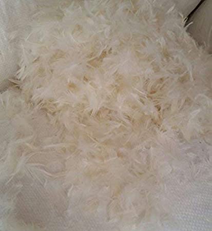 Goose Down Feather Stuffing & Fill. Hypoallergenic Pillow Filling, Repair, Restuff, Fluff for Couch Cushions, Comforters, Jackets, Bedding Products (5 Lbs., 50/50 Blend.)