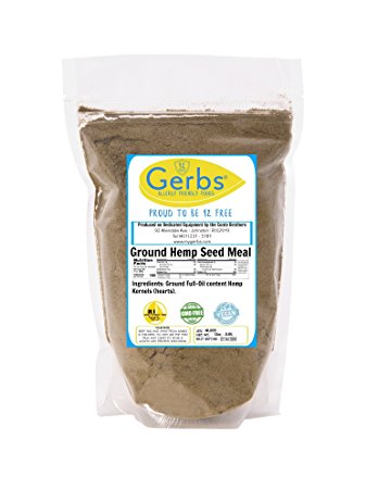 Ground Hemp Seed Meal, 1 LB Bag - Food Allergy Safe & Non GMO -Vegan & Kosher - Full Oil Content Protein Powdr
