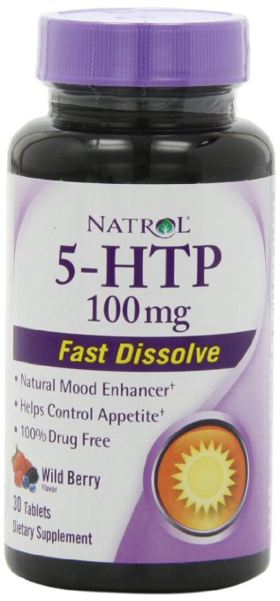 Natrol 5-HTP Fast Dissolve Tablets, Wild Berry, 100 Mg, 30 Count
