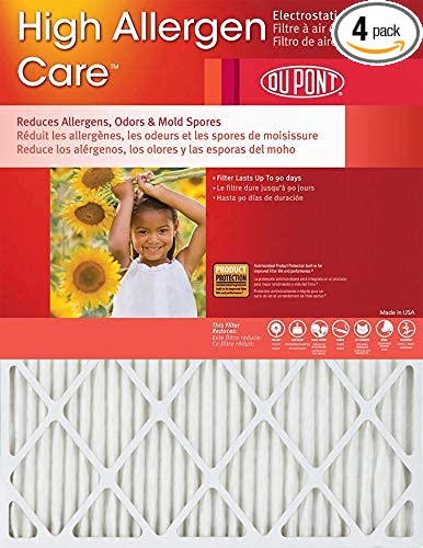 20x21x1 (Actual Size) DuPont High Allergen Care Electrostatic Air Filter (4 Pack)