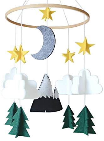 Baby Crib Mobile by Sorrel & Fern- Starry Woodland Night Nursery Decoration | Crib Mobile for Boys and Girls