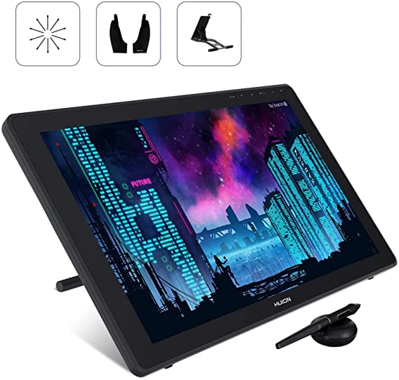 2020 HUION KAMVAS 22 Graphics Drawing Tablet Monitor Android Support with Screen Battery-Free Stylus 8192 Pressure Sensitivity Tilt Touch Bar Adjustable Stand - 21.5 Inches Pen Display