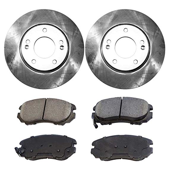 Prime Choice Auto Parts CBO41339924 2 Front Disc Brake Rotors and 4 Ceramic Brake Pads