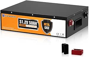 ECO-WORTHY 48V 50Ah Metal Case LiFePO4 Battery, Built-in BMS, Replacement of Lead-Acid Battery, Allows Discharging at -4℉ and Charging at 32℉, Stackable, for Solar Off-Grid, Golf Cart, Lawn Mower, RV