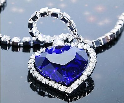 Heart of Ocean Alloy Blue Sparkling Rhinestone Crystal Diamond Necklace Chain Pendant Necklace