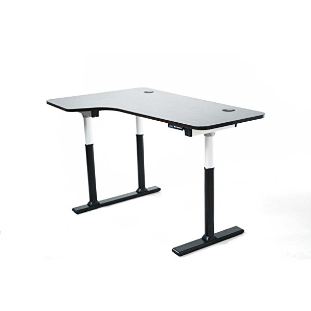 ApexDesk Vortex Series 6-button Electric Height Adjustable Sit to Stand 3-Leg Corner Desk (Espresso Top, Left Return)