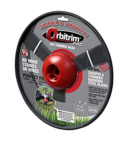 Orbitrim Pro No More Strings or Wires Gas Trimmer Head - Sharper and Stronger! (Steel Blades)