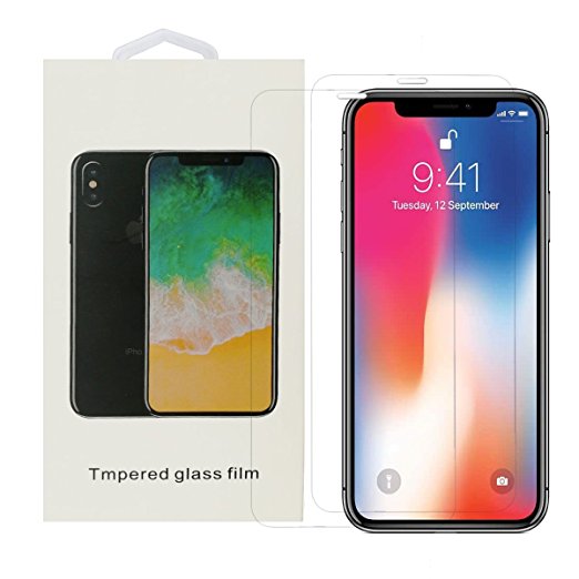 iPhone X Screen Protector Glass, Cenather iPhone X Tempered Glass Screen Protector with Easy Installation Tray for Apple iPhone X/iPhone 10 (2-Pack)