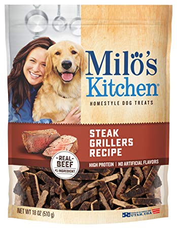 Milo's Kitchen Steak Grillers Beef Recipe with Angus Steak Dog Treats, 18-Ounce