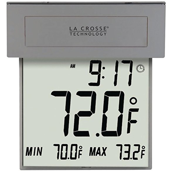 La Crosse Technology 306-605 Solar Window Thermometer with Solar Powered Backlight