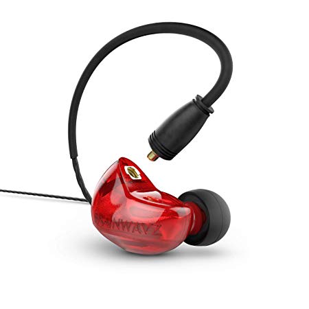 Brainwavz B400 Quad Balanced Armature Pro Reference Monitor Earbud Earphones with Detachable MMCX Cable (Ruby Red)