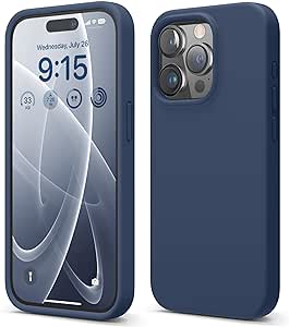 elago Compatible with iPhone 15 Pro Case, Liquid Silicone Case, Full Body Protective Cover, Shockproof, Slim Phone Case, Anti-Scratch Soft Microfiber Lining, 6.1 inch (Jean Indigo)