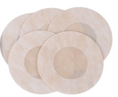 Breast Petals - Nipple Patches - No Show Nipple Covers - Flower, Circle, Heart Shape (10-Pack Circle (50 Pairs))