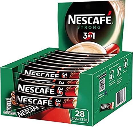 Nescafe 3 in 1 Strong Instant Coffee Single Packets 28x18g