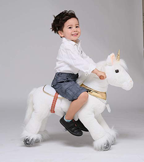 UFREE Horse Action Pony, Walking Horse Toy, Rocking Horse with Wheels Giddy up Ride on for Kids Aged 3 to 6 Years Old