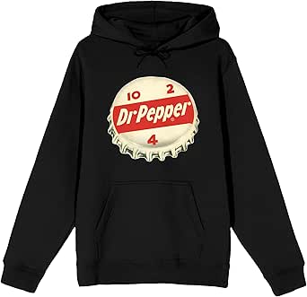 Bioworld Dr Pepper Bottle Cap Men's Black Sweatshirt