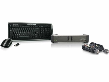 IOGEAR 2-Port DVI KVMP Switch USB 20 Console USB Peripherals Audio and Wireless Keyboard GCS1102-KM1