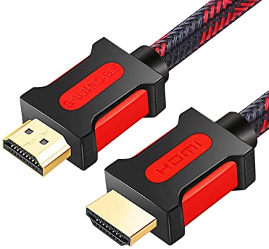 Shuliancable HDMI Cable, Supports 1080p, UHD, FHD, 3D, Ethernet, Audio Return Channel for Fire TVHDTV/Xbox/PS3 (10Ft/3M Red)