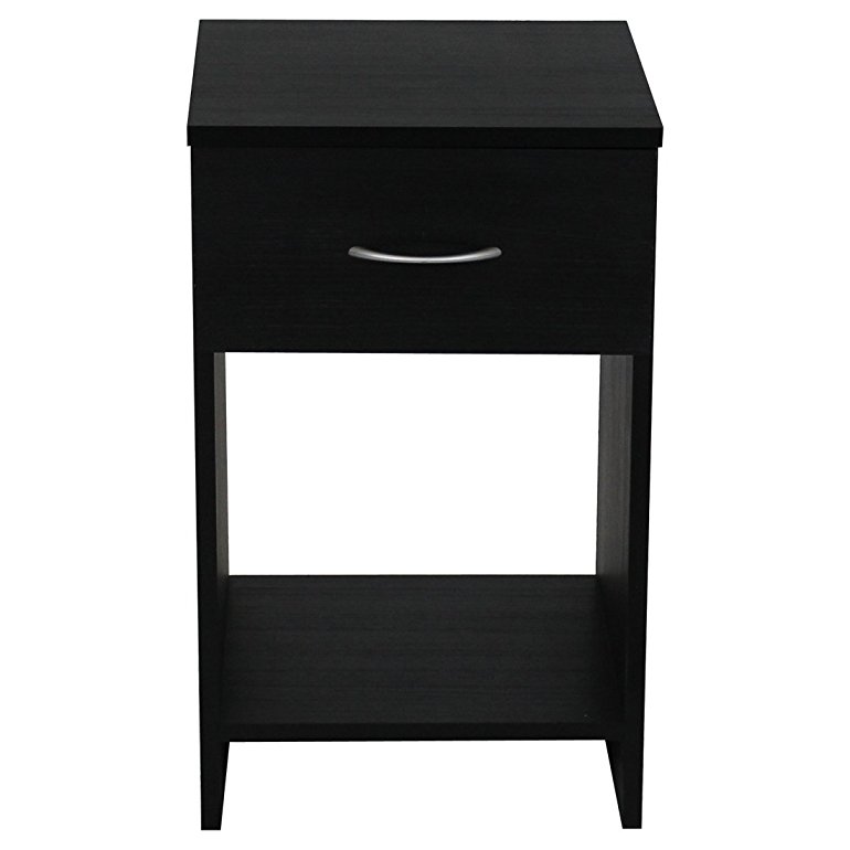 Devoted2Home Budget Bedroom Furniture with 1-Drawer Bedside Cabinet, 33 x 34.29 x 56.5 cm, Wood - Black Ash