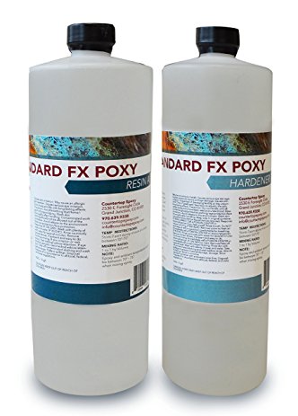 Countertop Epoxy - FX Poxy - UV Resistant Resin - 2 Quarts (Ultra Clear, 10 - 15 Sq Ft)