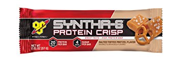 BSN Syntha-6 Protein Crisp Bar, Salted Toffee Pretzel, 12 Count